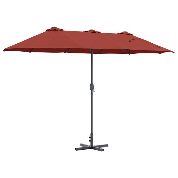 Grote foto vidaxl tuinparasol terracotta 380 x 196 x 235 cm poedergecoat staal tuin en terras overige tuin en terras