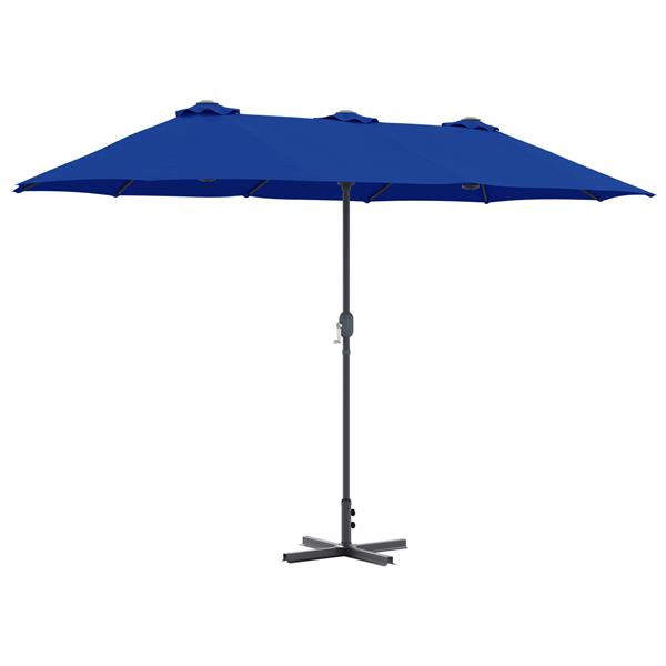 Grote foto vidaxl tuinparasol blauw 380 x 196 x 235 cm poedergecoat staal tuin en terras overige tuin en terras