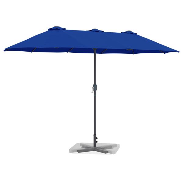 Grote foto vidaxl tuinparasol blauw 380 x 196 x 235 cm poedergecoat staal tuin en terras overige tuin en terras