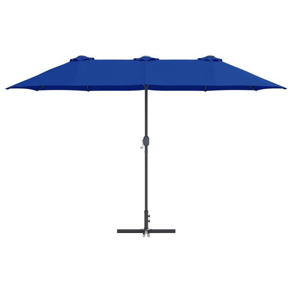 Grote foto vidaxl tuinparasol blauw 380 x 196 x 235 cm poedergecoat staal tuin en terras overige tuin en terras
