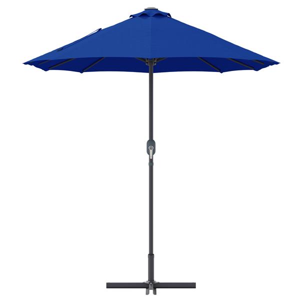 Grote foto vidaxl tuinparasol blauw 380 x 196 x 235 cm poedergecoat staal tuin en terras overige tuin en terras