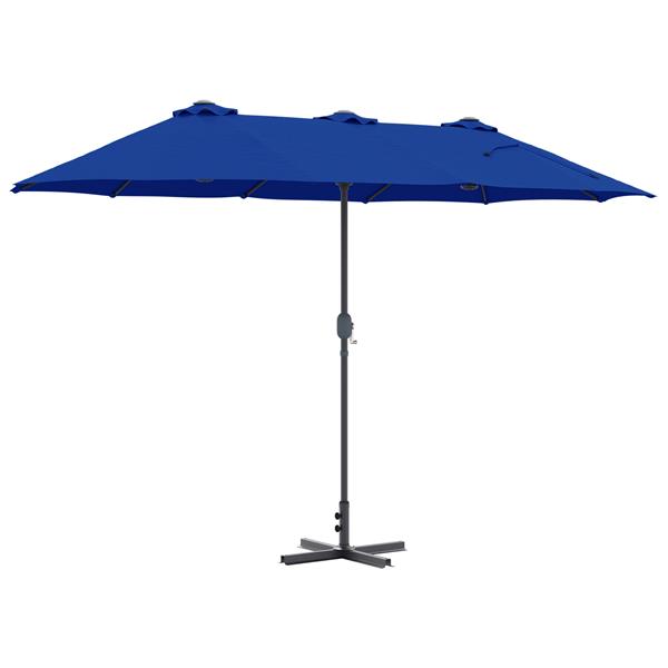 Grote foto vidaxl tuinparasol blauw 380 x 196 x 235 cm poedergecoat staal tuin en terras overige tuin en terras