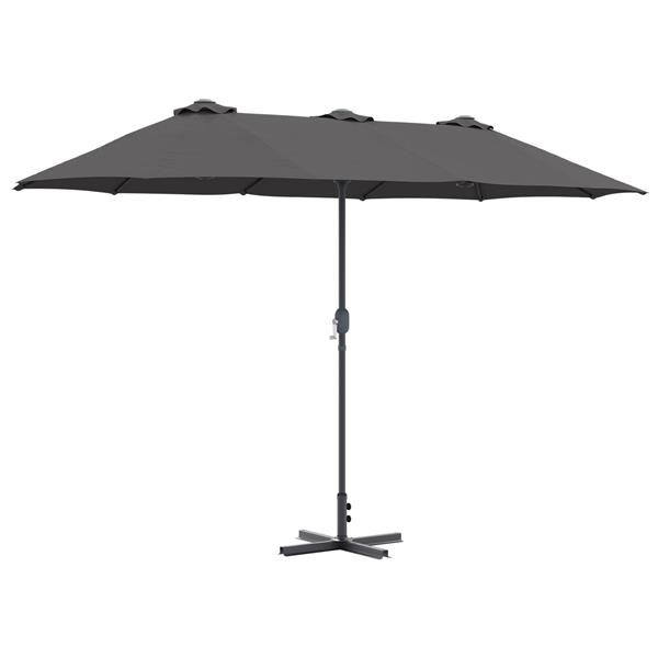 Grote foto vidaxl tuinparasol antraciet 380 x 196 x 235 cm poedergecoat staal tuin en terras overige tuin en terras