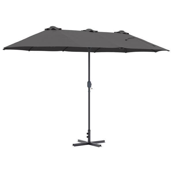 Grote foto vidaxl tuinparasol antraciet 380 x 196 x 235 cm poedergecoat staal tuin en terras overige tuin en terras