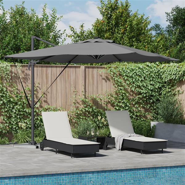 Grote foto vidaxl cantilever roma parasol met slot 286 x 285 x 270 cm aluminium tuin en terras overige tuin en terras