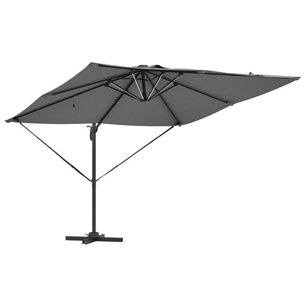 Grote foto vidaxl cantilever roma parasol met slot 286 x 285 x 270 cm aluminium tuin en terras overige tuin en terras
