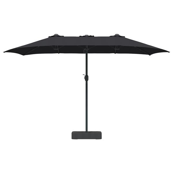 Grote foto vidaxl tuinparasol zwart 385 x 209 x 244 cm stof tuin en terras overige tuin en terras