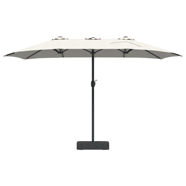 Grote foto vidaxl tuinparasol zand 385 x 209 x 244 cm stof tuin en terras overige tuin en terras
