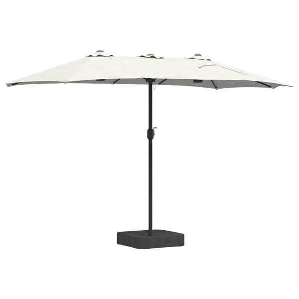 Grote foto vidaxl tuinparasol zand 385 x 209 x 244 cm stof tuin en terras overige tuin en terras