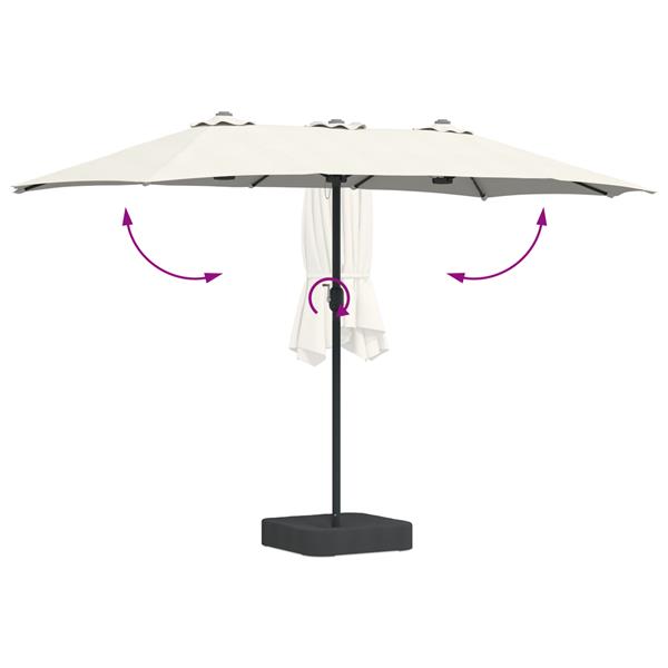Grote foto vidaxl tuinparasol zand 385 x 209 x 244 cm stof tuin en terras overige tuin en terras