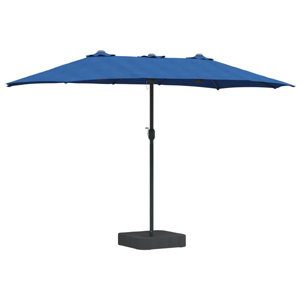 Grote foto vidaxl tuinparasol blauw 385 x 209 x 244 cm stof tuin en terras overige tuin en terras