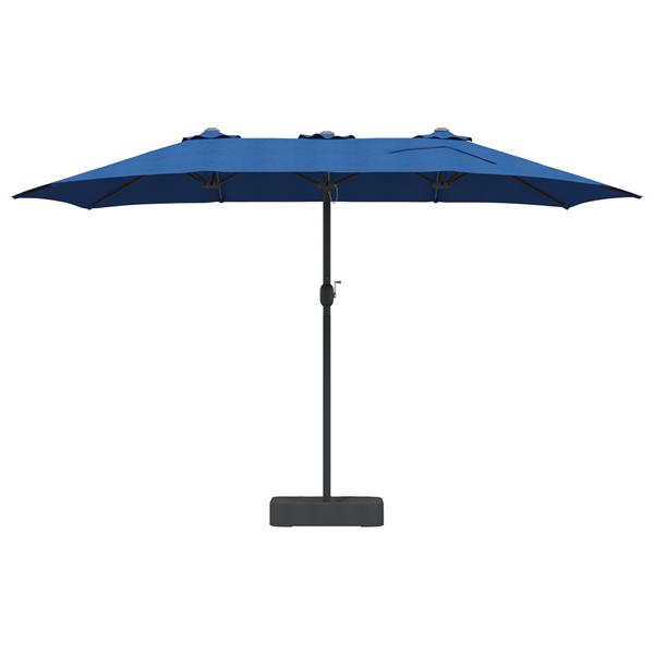 Grote foto vidaxl tuinparasol blauw 385 x 209 x 244 cm stof tuin en terras overige tuin en terras