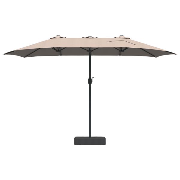 Grote foto vidaxl tuinparasol taupe 385 x 209 x 244 cm stof tuin en terras overige tuin en terras