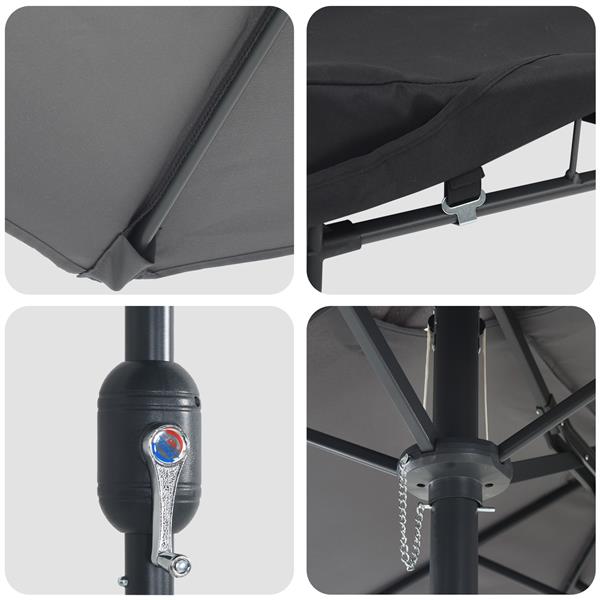 Grote foto vidaxl tuinparasol antraciet 385 x 209 x 244 cm stof tuin en terras overige tuin en terras