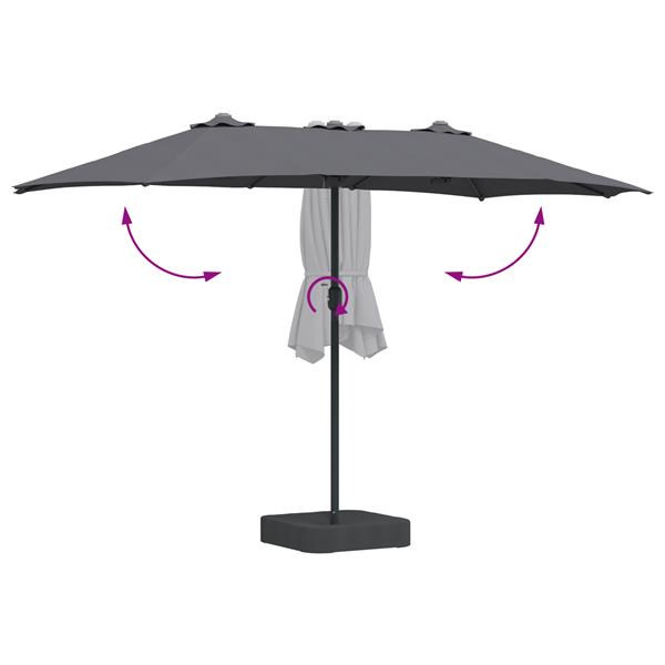 Grote foto vidaxl tuinparasol antraciet 385 x 209 x 244 cm stof tuin en terras overige tuin en terras