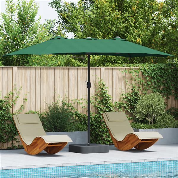 Grote foto vidaxl tuinparasol groen 385 x 209 x 244 cm stof tuin en terras overige tuin en terras