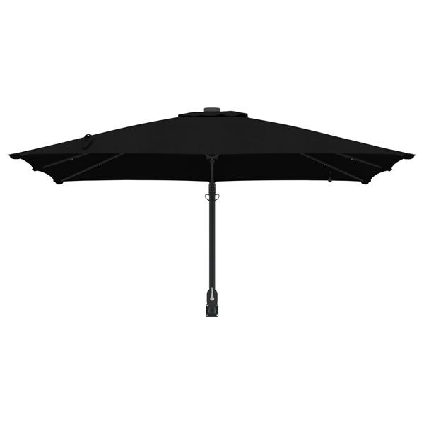 Grote foto vidaxl tuinparasol zwart 248.5 x 247.5 x 160 cm stof tuin en terras overige tuin en terras