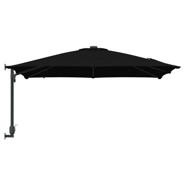 Grote foto vidaxl tuinparasol zwart 248.5 x 247.5 x 160 cm stof tuin en terras overige tuin en terras