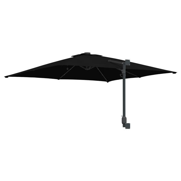 Grote foto vidaxl tuinparasol zwart 248.5 x 247.5 x 160 cm stof tuin en terras overige tuin en terras