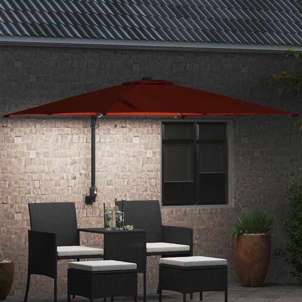 Grote foto vidaxl tuinparasol terracotta 248.5 x 247.5 x 160 cm stof tuin en terras overige tuin en terras
