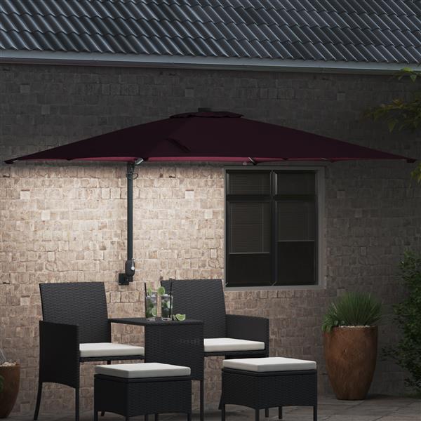 Grote foto vidaxl tuinparasol bordeauxrood 248.5 x 247.5 x 160 cm stof tuin en terras overige tuin en terras