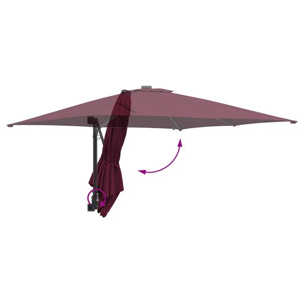 Grote foto vidaxl tuinparasol bordeauxrood 248.5 x 247.5 x 160 cm stof tuin en terras overige tuin en terras