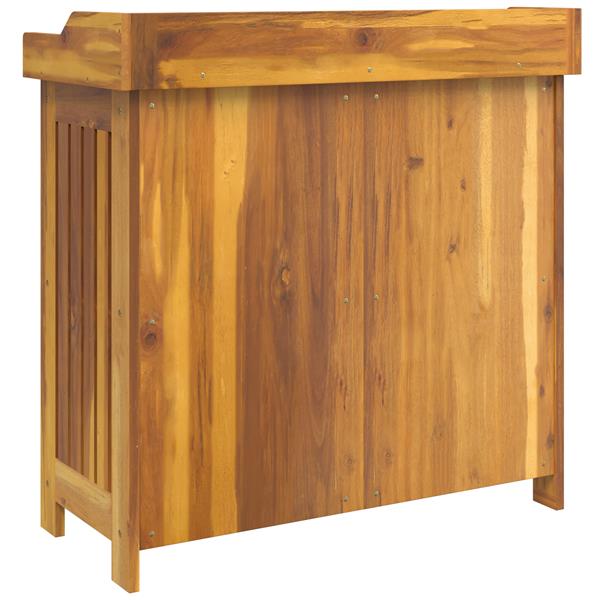 Grote foto vidaxl tuinkast met opslag met de deur bruin 78 x 36.5 x 78cm massief acaciahout huis en inrichting overige