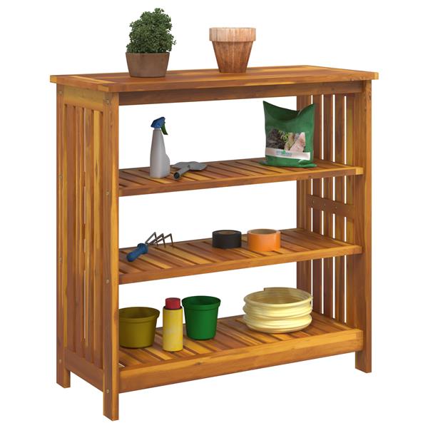 Grote foto vidaxl tuinkast met plank met opslag bruin 75 x 35 x 70cm massief acaciahout huis en inrichting overige