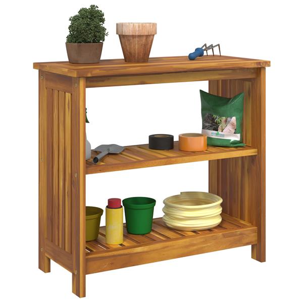 Grote foto vidaxl tuinkast met plank met opslag bruin 75 x 35 x 70cm massief acaciahout huis en inrichting overige