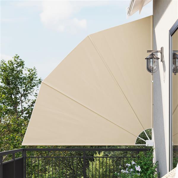 Grote foto vidaxl balkon privacy scherm beige 210 x 210 cm stof tuin en terras overige tuin en terras