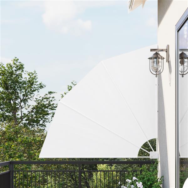 Grote foto vidaxl balkon privacy scherm wit 140 x 140 cm stof tuin en terras overige tuin en terras