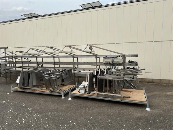 Grote foto acb combi transportband 860 cm met 12 werktafels agrarisch transportbanden