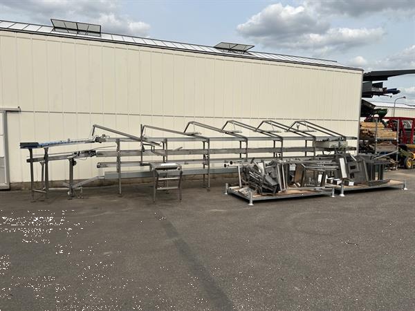Grote foto acb combi transportband 860 cm met 12 werktafels agrarisch transportbanden