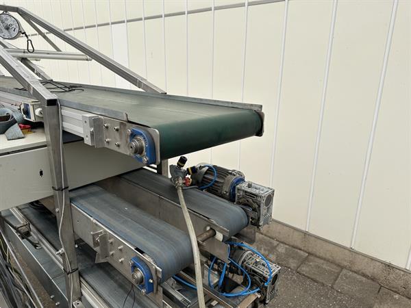 Grote foto acb combi transportband 860 cm met 12 werktafels agrarisch transportbanden