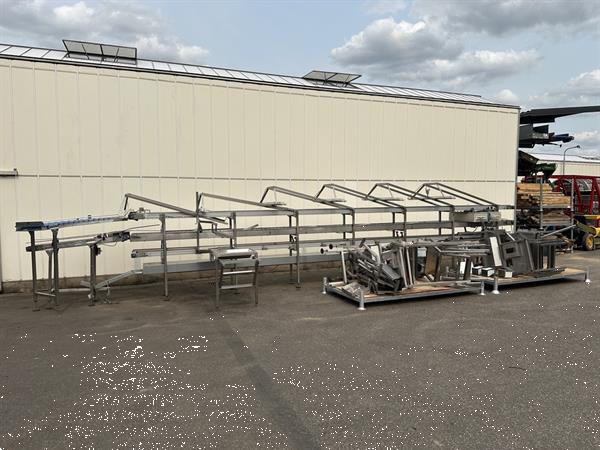 Grote foto acb combi transportband 860 cm met 12 werktafels agrarisch transportbanden