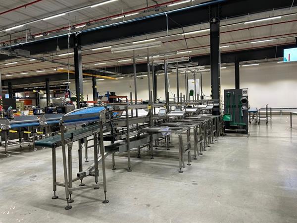 Grote foto acb combi transportband 860 cm met 12 werktafels agrarisch transportbanden