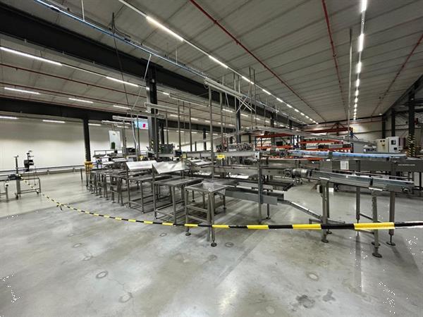 Grote foto acb combi transportband 860 cm met 12 werktafels agrarisch transportbanden