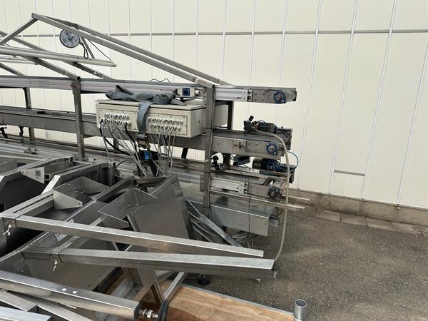 Grote foto acb combi transportband 860 cm met 12 werktafels agrarisch transportbanden