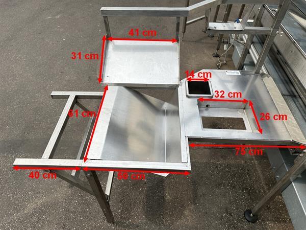 Grote foto acb combi transportband 860 cm met 12 werktafels agrarisch transportbanden