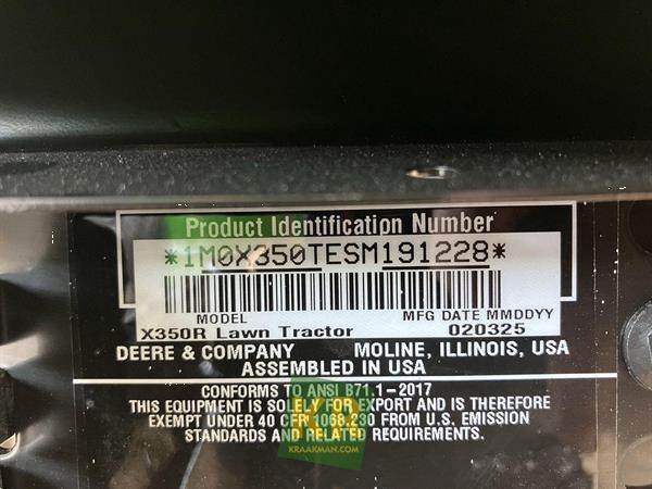 Grote foto john deere x350r 692563 tuin en terras zitmaaiers