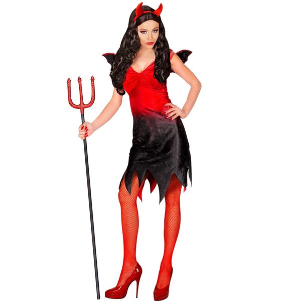 Grote foto halloween jurk rood zwart dames sexy duivel verzamelen overige verzamelingen