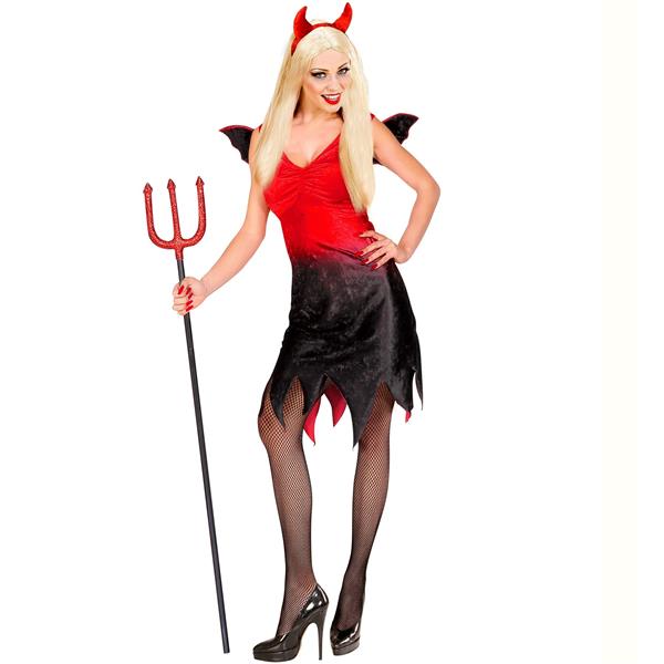 Grote foto halloween jurk rood zwart dames sexy duivel verzamelen overige verzamelingen