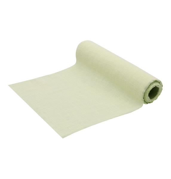 Grote foto sage green washed cotton table runner 30cm x 5m verzamelen overige verzamelingen