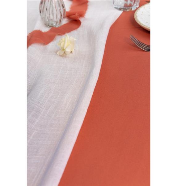 Grote foto white washed cotton table runner 30cm x 5m verzamelen overige verzamelingen