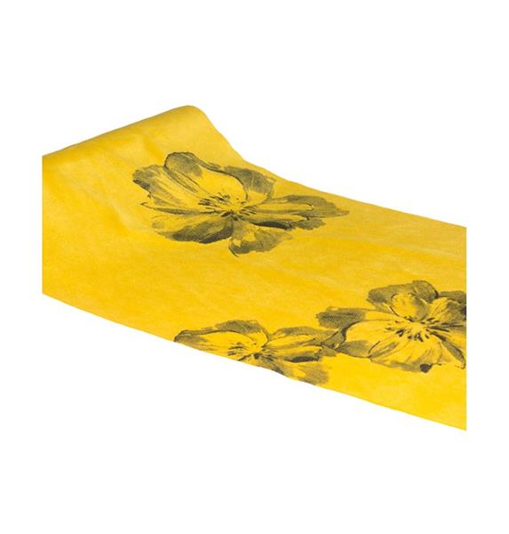Grote foto flowers printed mustard table runner 28cm x 3m verzamelen overige verzamelingen