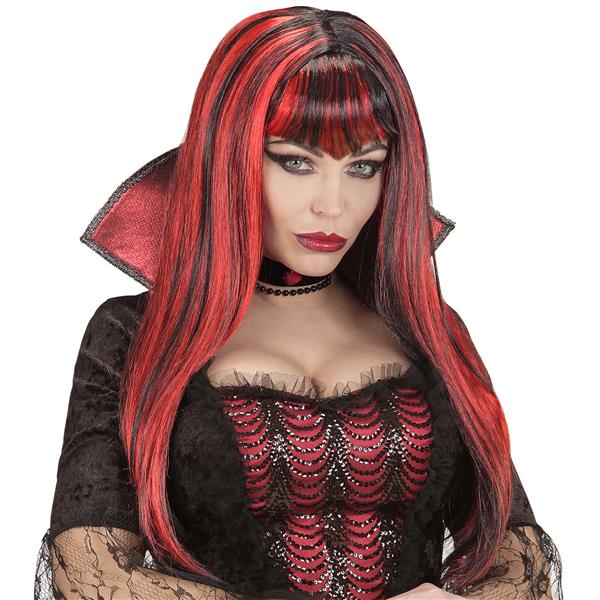 Grote foto halloween pruik rood zwart dames vampier verzamelen overige verzamelingen