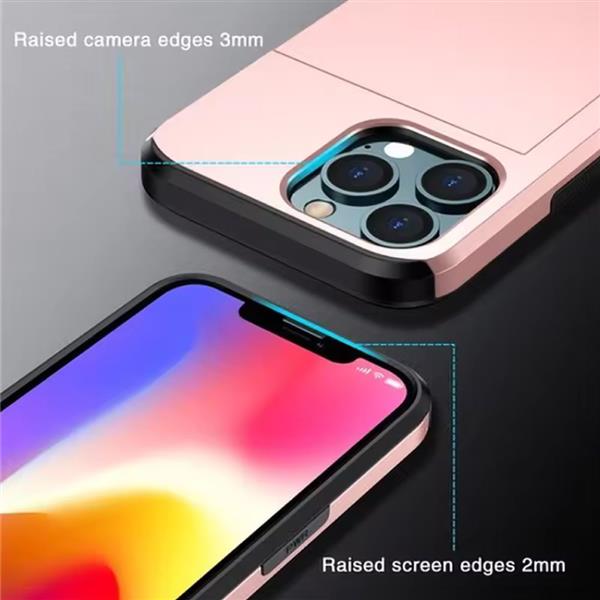 Grote foto kaarthouder hoesje voor iphone 15 wallet card slot cover case goud telecommunicatie mobieltjes