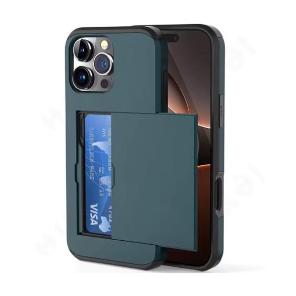 Grote foto kaarthouder hoesje voor iphone 7 plus wallet card slot cover case navy blauw telecommunicatie mobieltjes