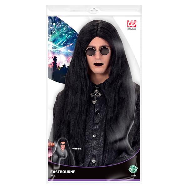 Grote foto halloween pruik zwart lang haar vampier verzamelen overige verzamelingen