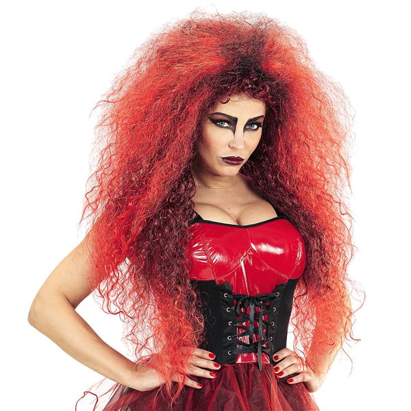 Grote foto halloween pruik rood wilde duivel verzamelen overige verzamelingen